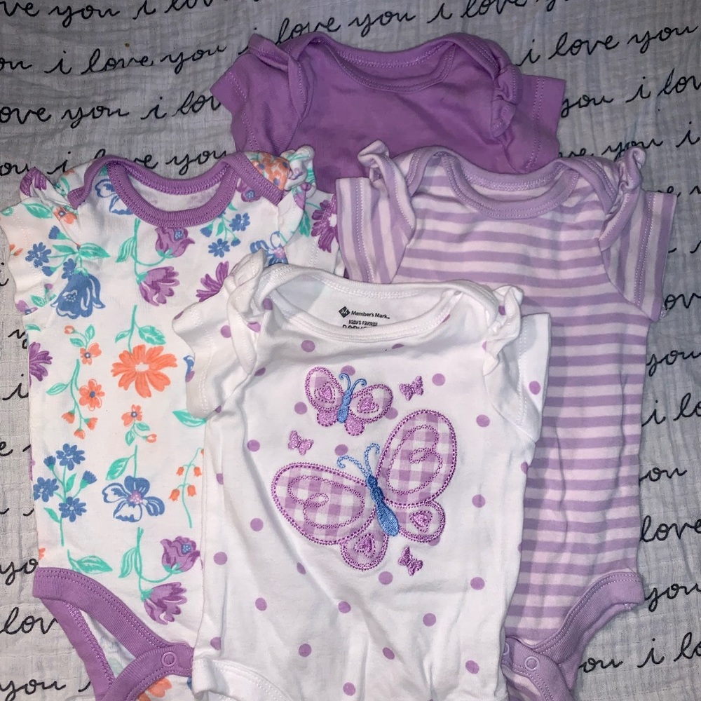 4 pack onesies NB size